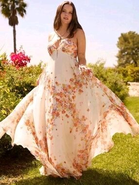 NWT Aqua Summer Floral Maxi Dress Party Dress Size XXL